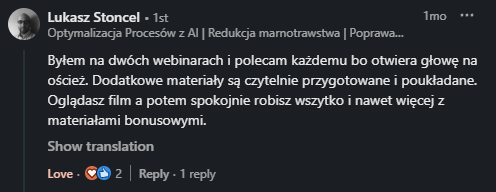 Opinia uczestnika warsztatów AI Ninjas